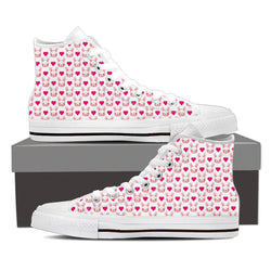 Bunny face and hearts women canvas shoes