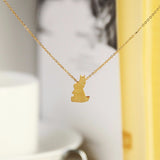 Origami Stainless Steel Bunny Pendant