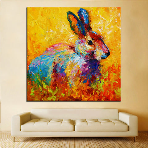 Large Oil Painting bunny in the forest Wall painting