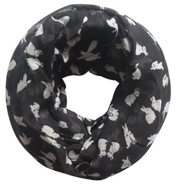 Cute Rabbit Bunny Print Women's Infinity Circle Scarf Soft Lightweight