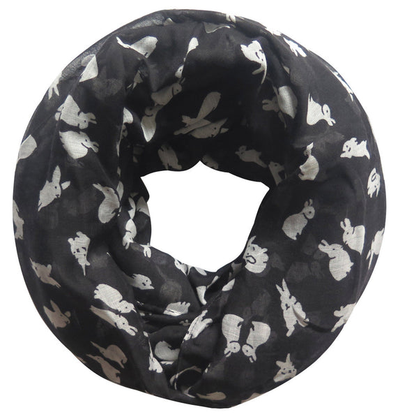 Cute Rabbit Bunny Print Women's Infinity Circle Scarf Soft Lightweight