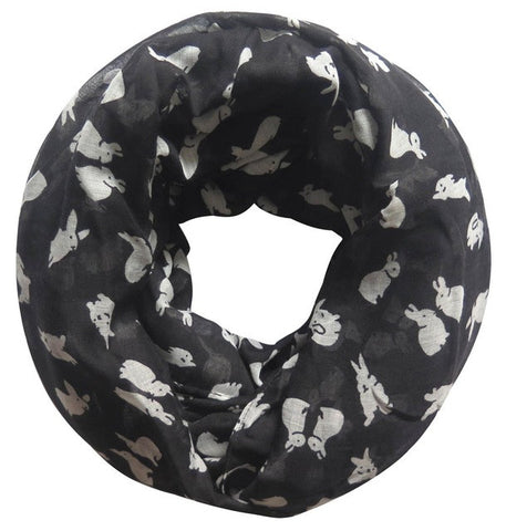 Cute Rabbit Bunny Print Women's Infinity Circle Scarf Soft Lightweight