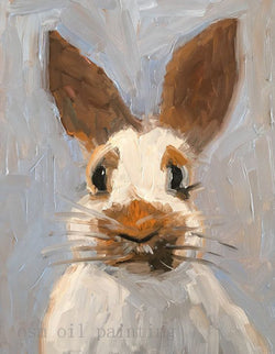 Hand Painted Modern Bunny Canvas