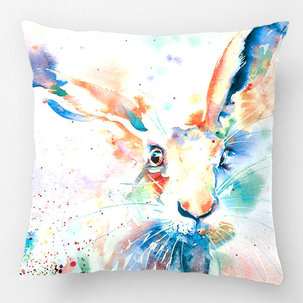 Watercolor Rabbit pillow cover