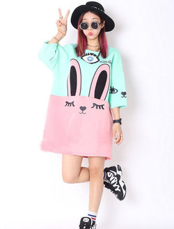 Oversized Bunny Shirt Dress