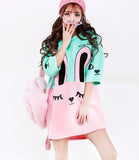 Oversized Bunny Shirt Dress